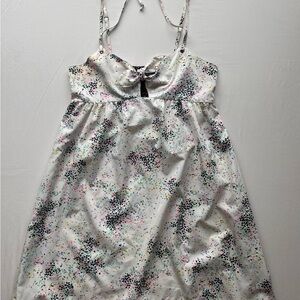 ROXY White Multicolor Confetti Print Sundress